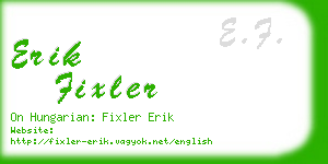 erik fixler business card
